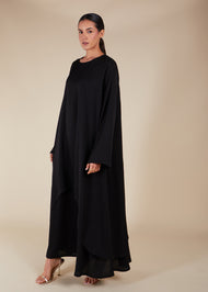 Layered Abaya Dark Grey