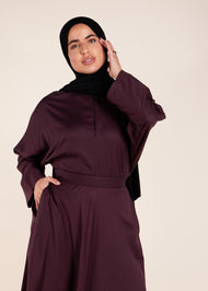 Mandarin Collar Top Plum