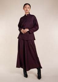 Mandarin Collar Top Plum