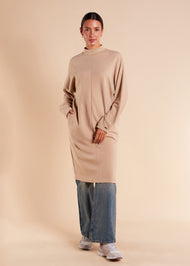 Loose Fit Knit Midi Cream