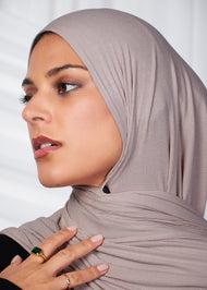 Mauve Ribbed Jersey Hijab