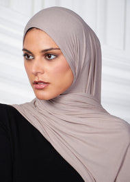 Mauve Ribbed Jersey Hijab