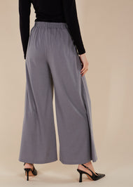 Mid Flare Trousers Grey