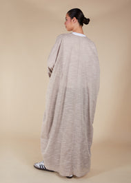 Natural Cotton Open Abaya