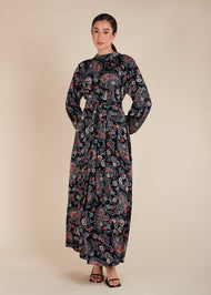 Navy Paisley Maxi Dress