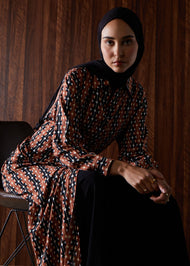 Black & Brown Print Maxi