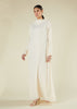 Creamy Cowl Neck Abaya