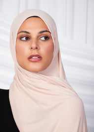 Nude Ribbed Jersey Hijab