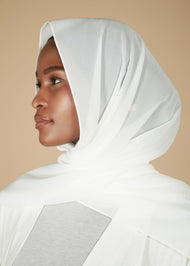 Off White Crepe Hijab