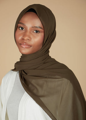 Olive Crepe Hijab