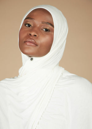 Pearl White Jersey Hijab