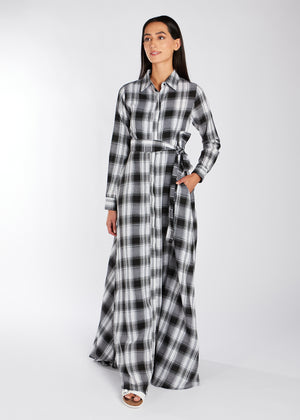 Open Weave Checked Maxi Dress | Maxi Dresses | Aab Modest Wear