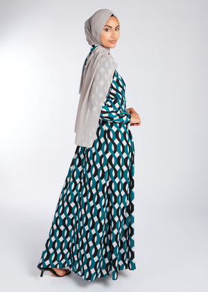 Geo Print Maxi Dress | Maxi Dresses | Aab Modest Wear