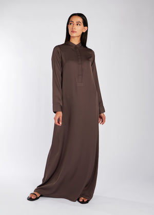 Soft Silk Feel Abaya Taupe | Abayas | Aab Modest Wear