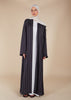 Pinstripe Grey Open Abaya