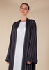 Pinstripe Grey Open Abaya