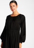 Pleated Abaya Black