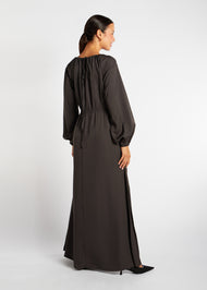 Pleated Abaya Charcoal