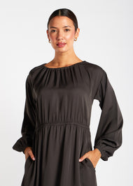 Pleated Abaya Charcoal