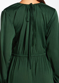 Pleated Abaya Green