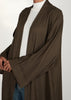 Linen Open Abaya Khaki | Abayas | Aab Modest Wear