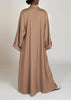 Linen Open Abaya Taupe | Abayas | Aab Modest Wear