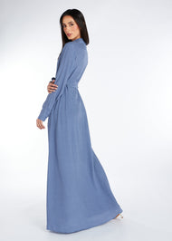 Jacquard Blue Print Maxi Dress