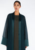 Crinkled Chiffon Open Abaya Green | Abayas | Aab Modest Wear