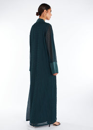 Crinkled Chiffon Open Abaya Green | Abayas | Aab Modest Wear
