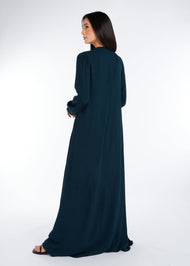 Crinkled Cotton Abaya Teal | Abayas | Aab Modest Wear