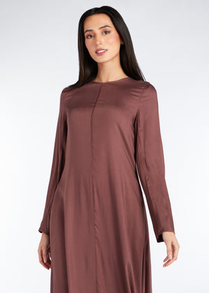 Long Line Abaya Warm Taupe | Abayas | Aab Modest Wear