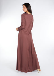 Long Line Abaya Warm Taupe | Abayas | Aab Modest Wear