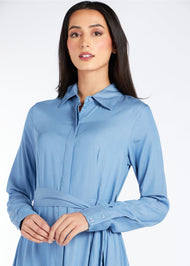 Shirted Maxi Denim Blue | Maxi Dresses | Aab Modest Wear