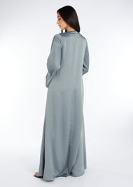 Fringed Open Abaya Sage | Abayas | Aab Modest Wear