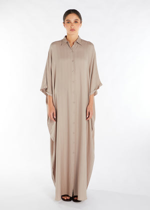 Shirted Kaftan Stone | Abayas | Aab Modest Wear