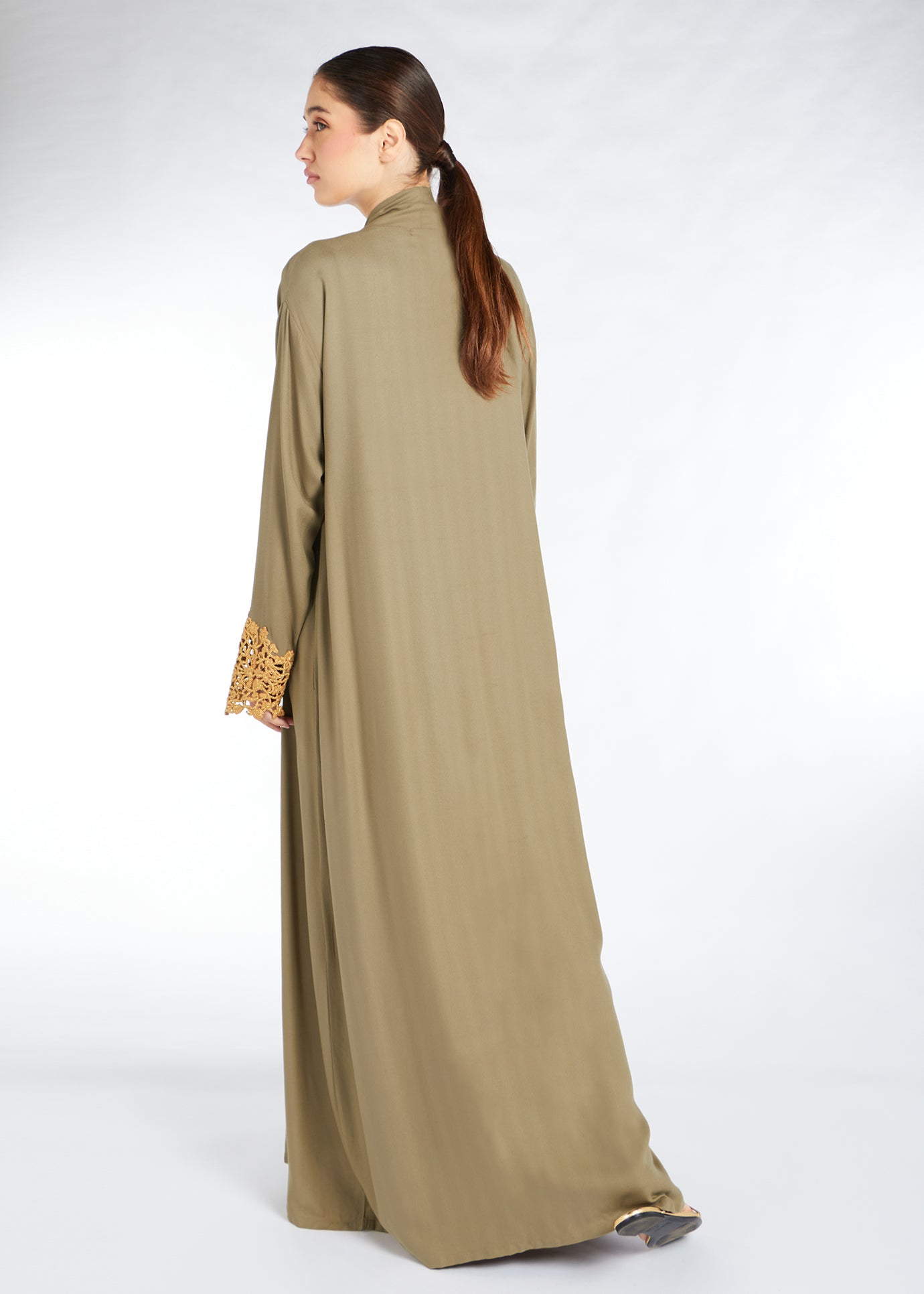 Green Orchid Open Abaya | Abayas | Aab Modest Wear