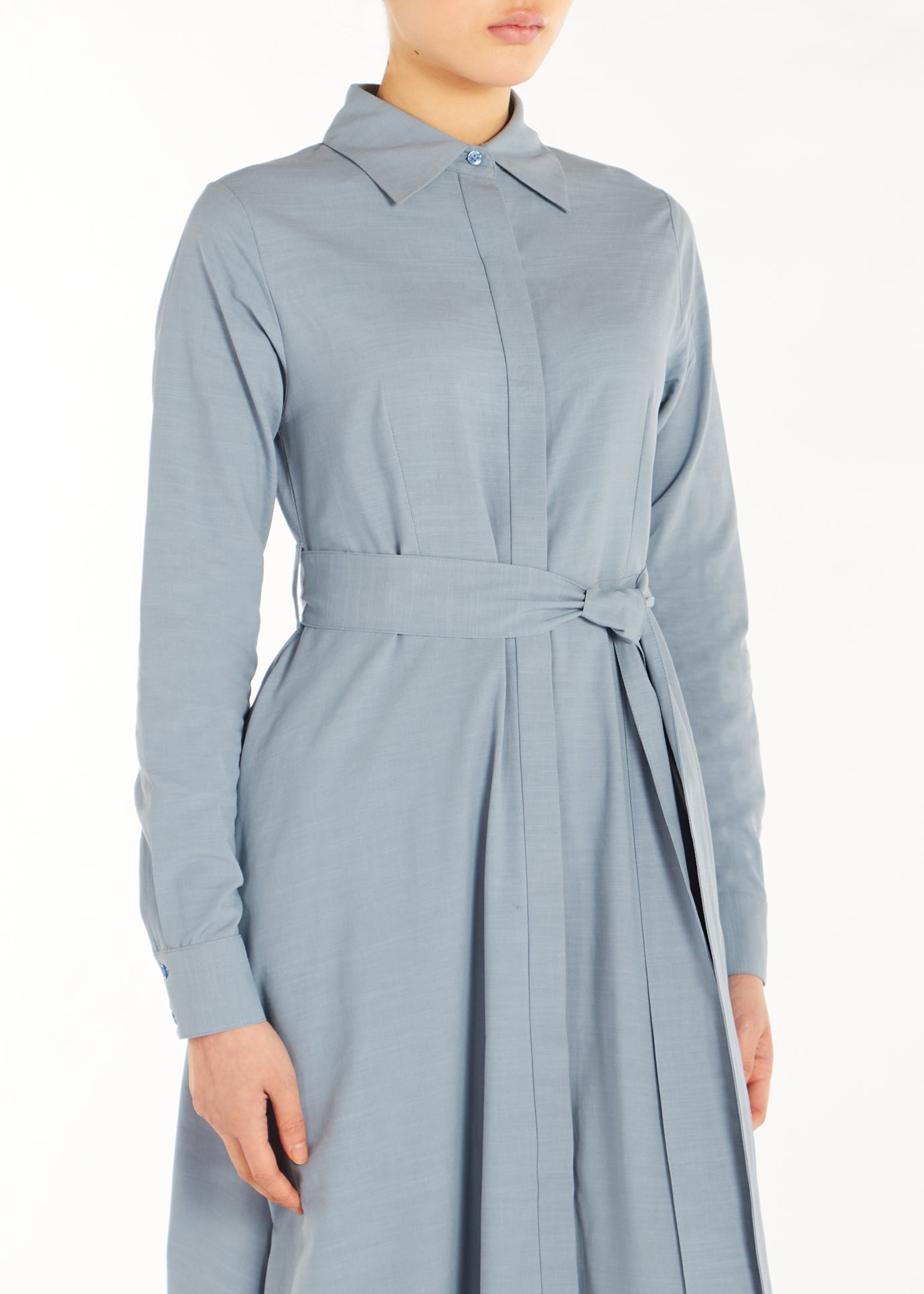 Baby Blue Linen Blend Maxi | Maxi Dresses | Aab Modest Wear