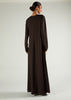 Side Pleat Abaya Dark Brown