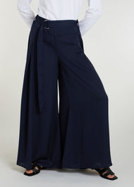 Full Flare Trousers Navy