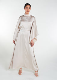 Silk Feel Kaftan Ivory