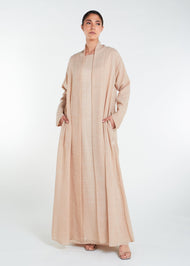 Linen Feel Open Abaya