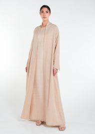 Linen Feel Open Abaya