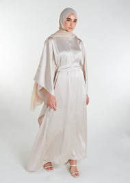 Silk Feel Kaftan Ivory