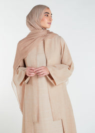 Linen Open Abaya Natural