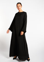 Textured Fan Sleeve Abaya