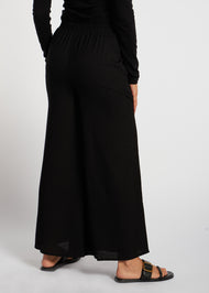 Textured Flared Trousers Black