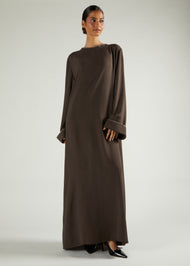 Tote Stitch Abaya Brown