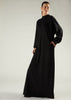 Turtle Neck Abaya Black
