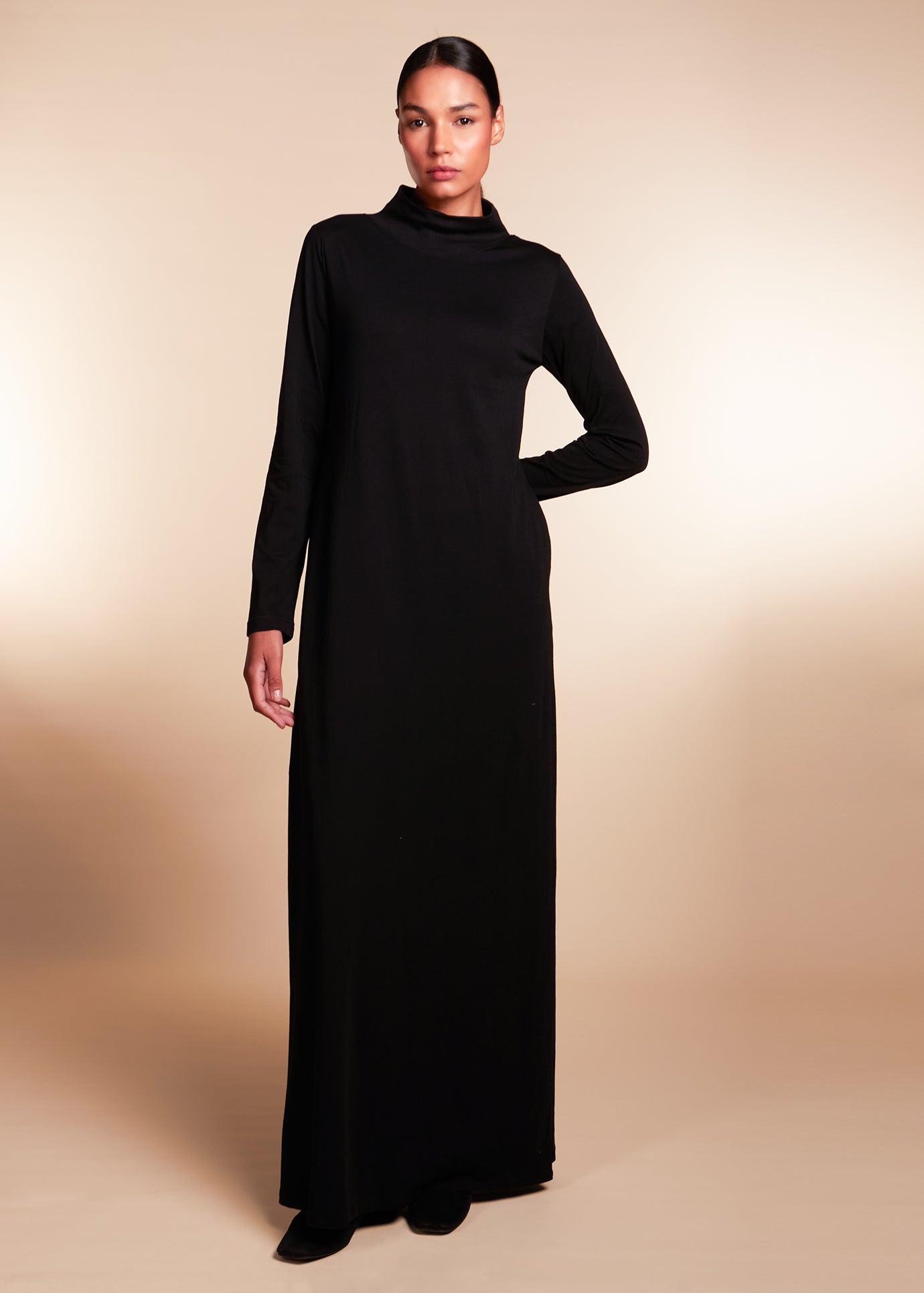 Turtle Neck Maxi Black | Modest Maxi Dresses | Aab Modest Wear Turtle Neck Maxi Black | Modest Maxi Dresses | Aab Modest Wear