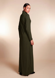 Turtle Neck Maxi Olive - Final Sale